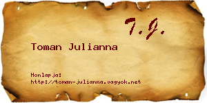 Toman Julianna névjegykártya